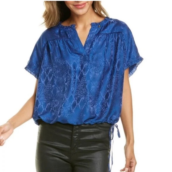 Zadig & Voltaire Terson Jac Python Silk-Blend Top - Picture 1 of 9